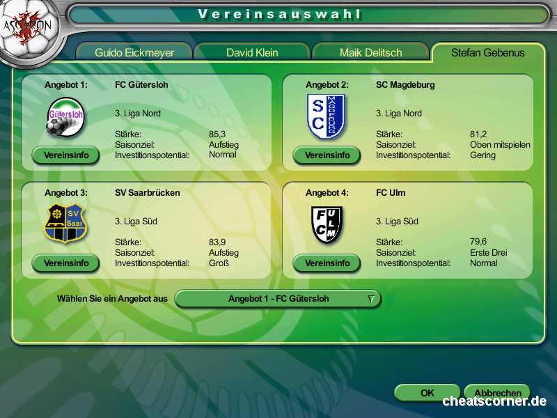 Anstoss 4: Neue Fakten   Screenshot